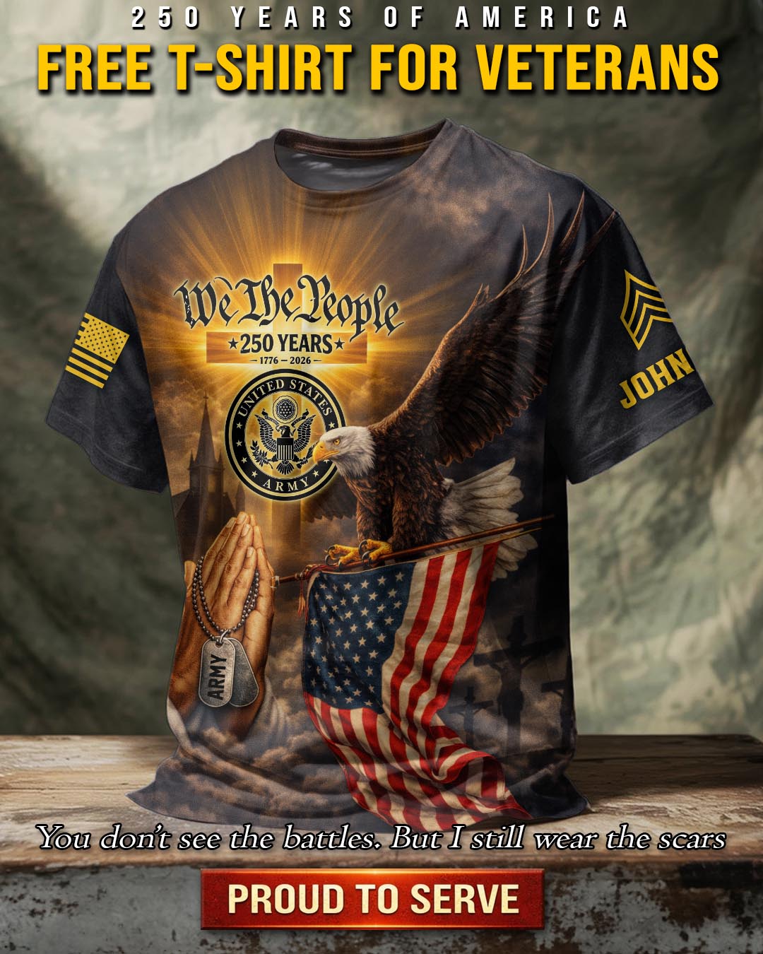 Echoes of the Journey Facebook ad: Faith. Service. 250 Years Of Freedom.