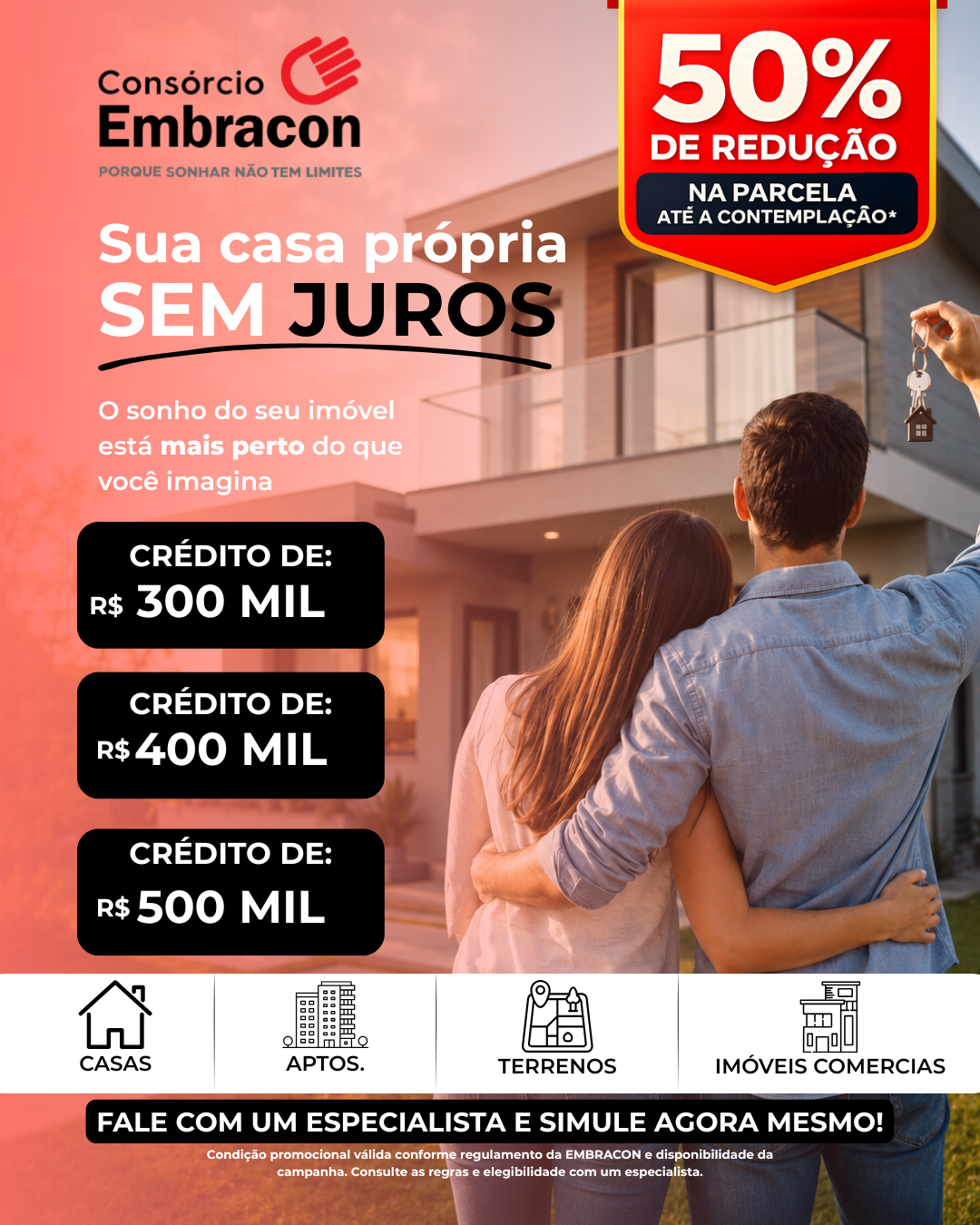 Zaion Corretora Facebook ad: Conquiste Seu Imóvel Sem Pagar Juros