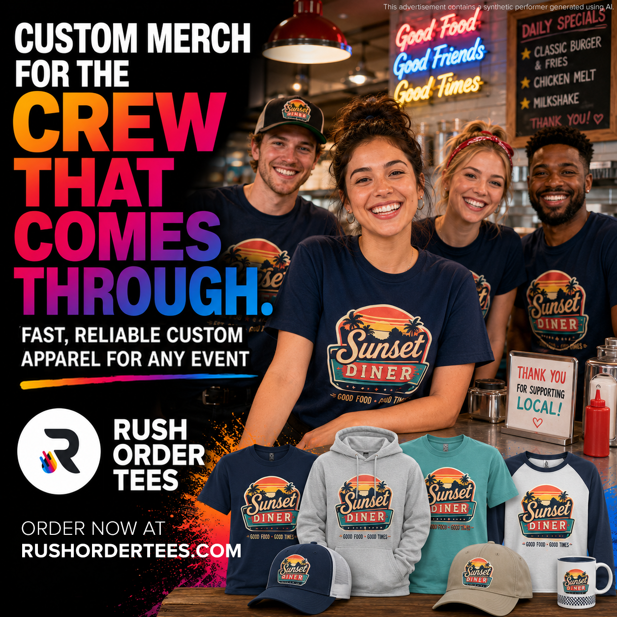 Rush Order Tees Facebook ad