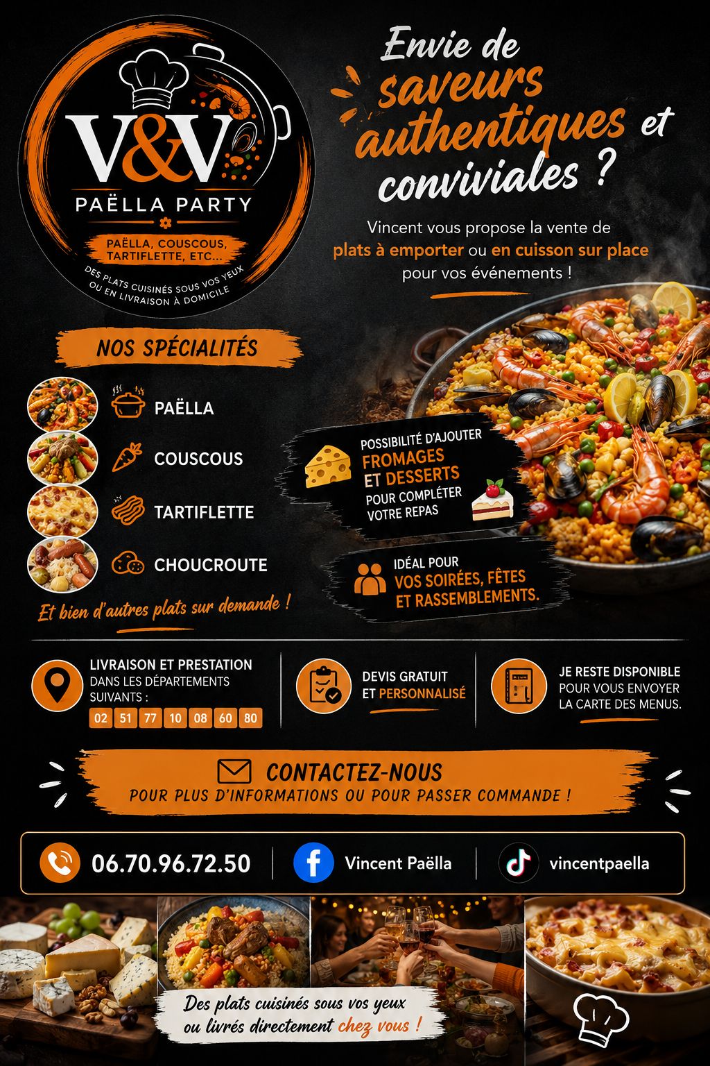 Vincent Paëlla Facebook ad: Envie de saveurs authentiques et conviviales?
