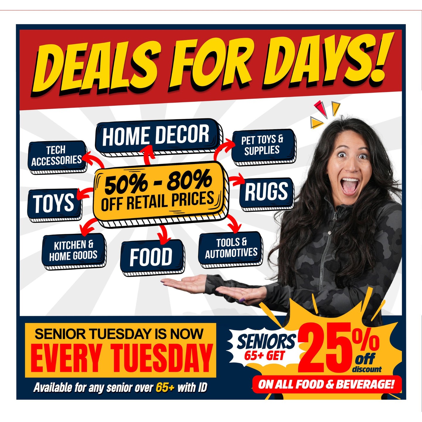 Bianca Amor's Liquidation Supercentre Facebook ad