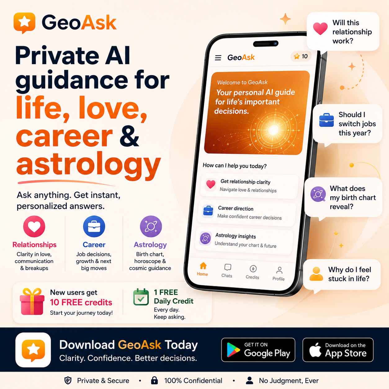 Geoask.com Facebook ad: Private AI Guidance