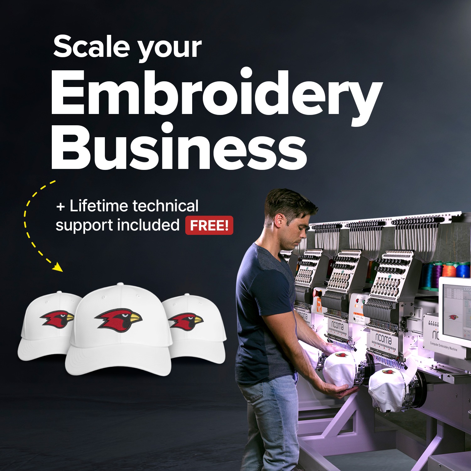 Ricoma Embroidery Machines Facebook ad