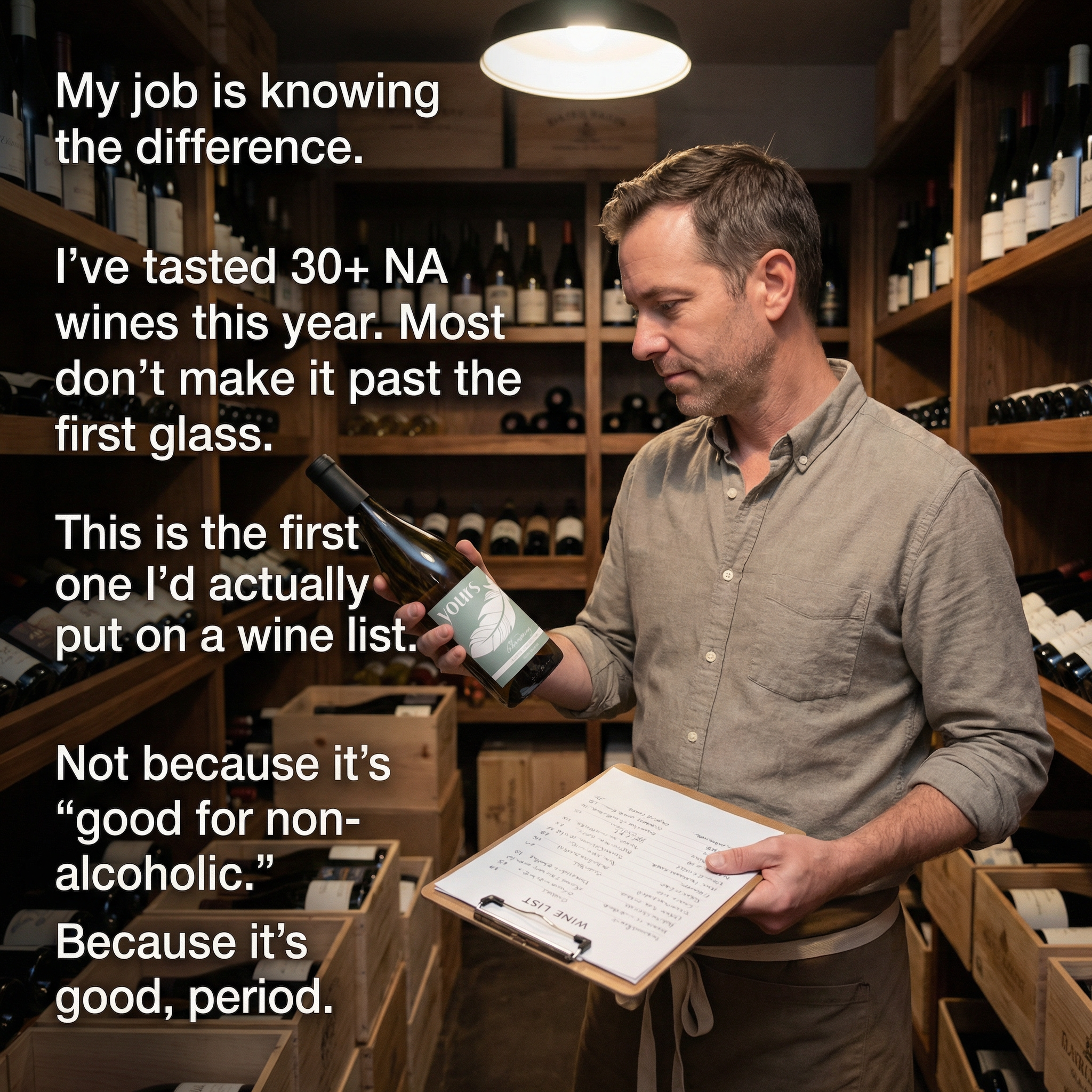 YOURS Non-Alcoholic Wine Facebook ad: The chardonnay that doesn’t collapse after the first sip
