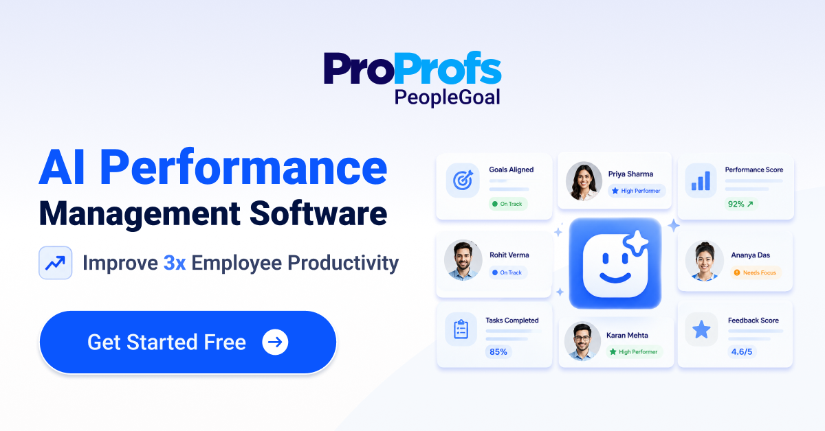 ProProfs.com Facebook ad: AI Performance Management