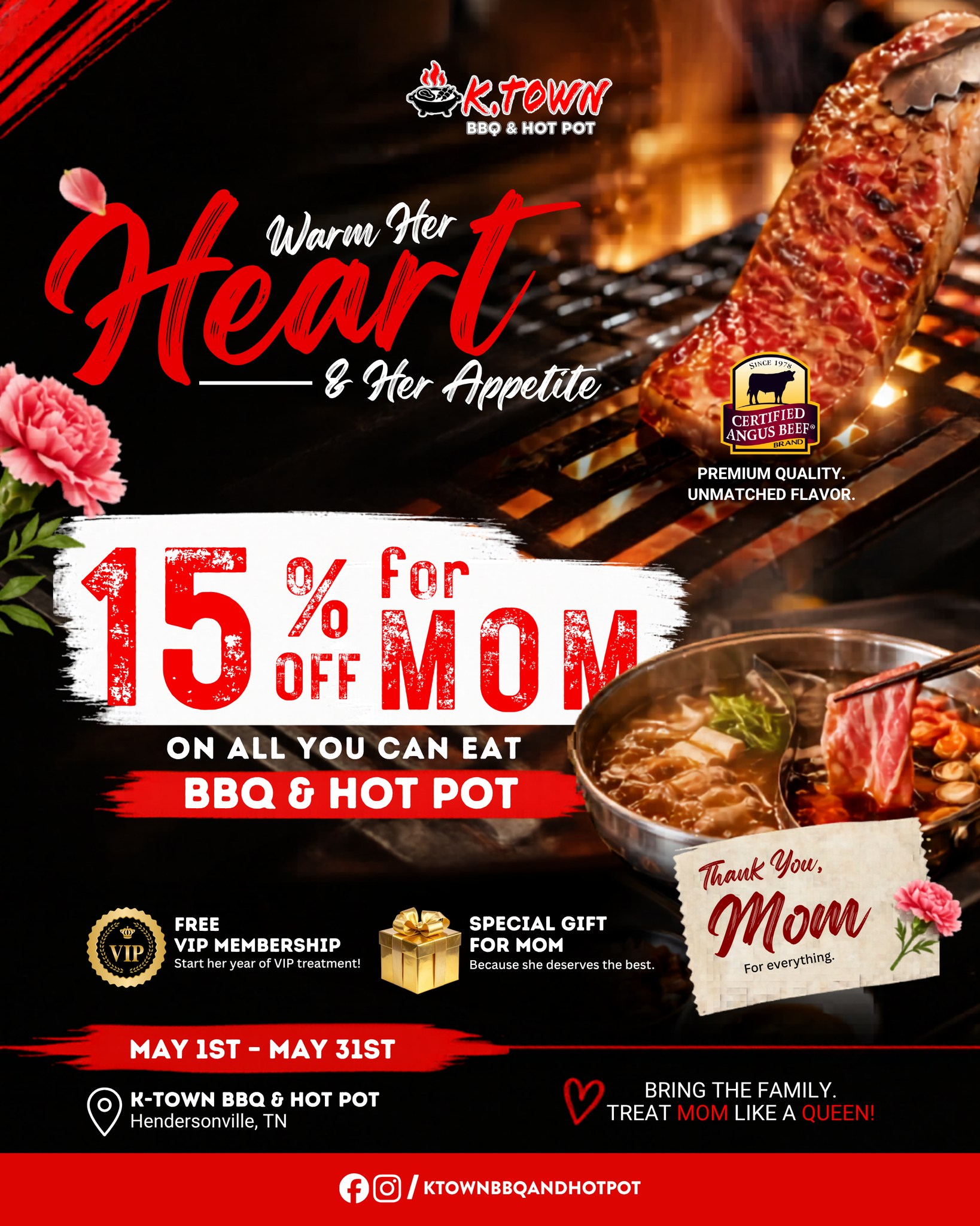 K-Town BBQ & HotPot Facebook ad: She’s given you everything-her time, her love, her…