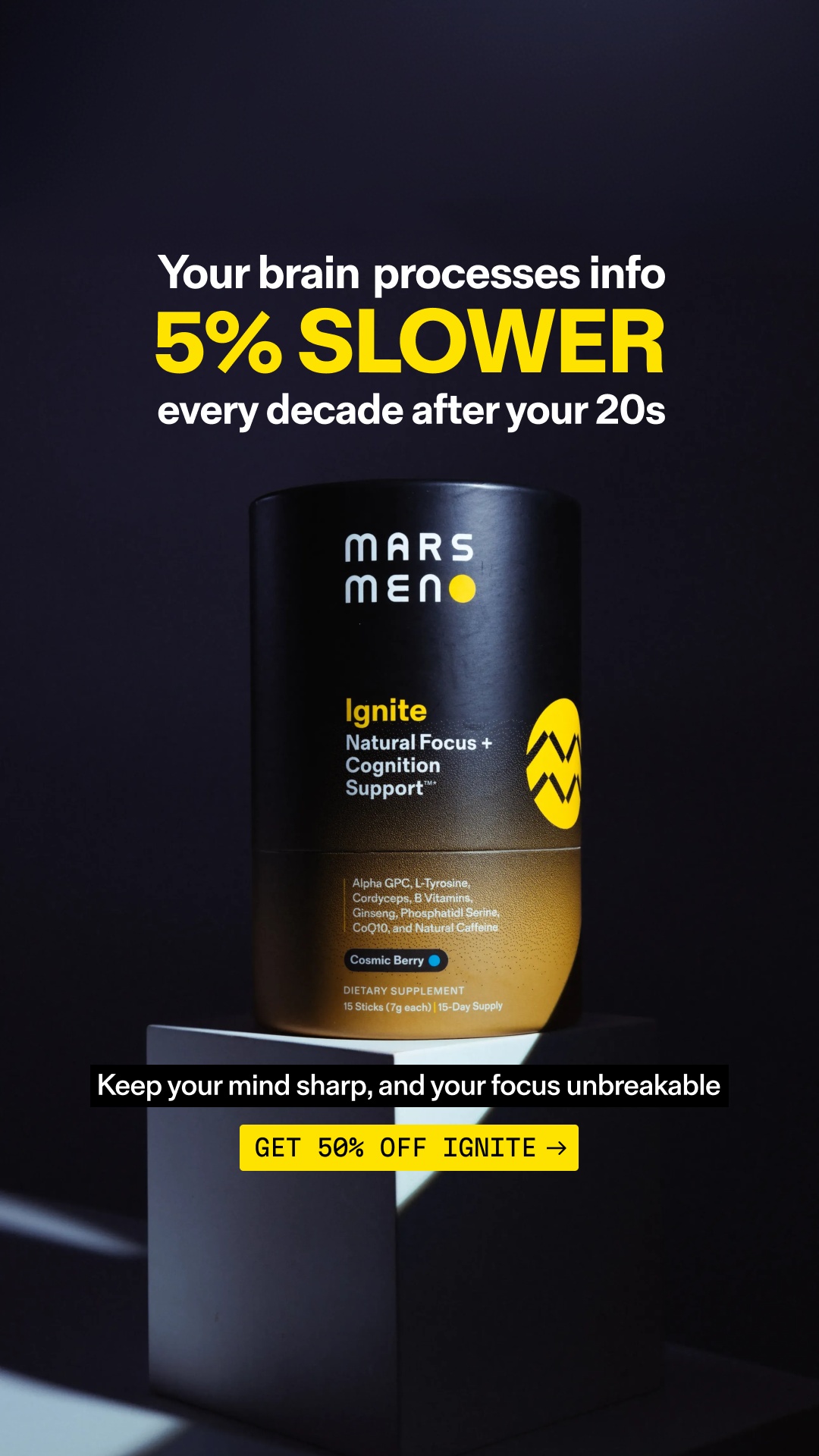 Mars Men Facebook ad: 50% Off + Free Gifts