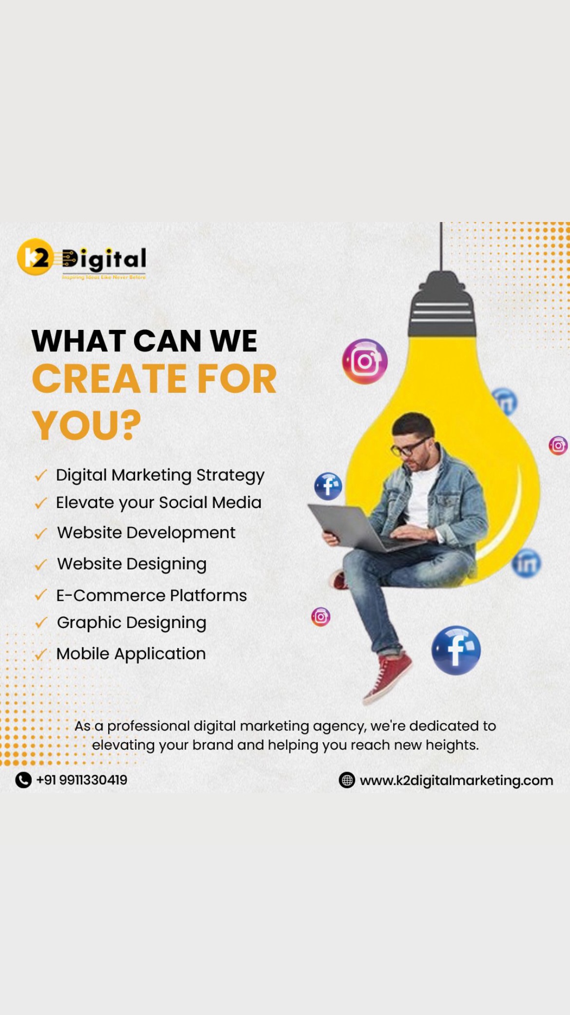 K2 Digital Marketing Agency Facebook ad: Delhi's Best Digital Marketing Agency
