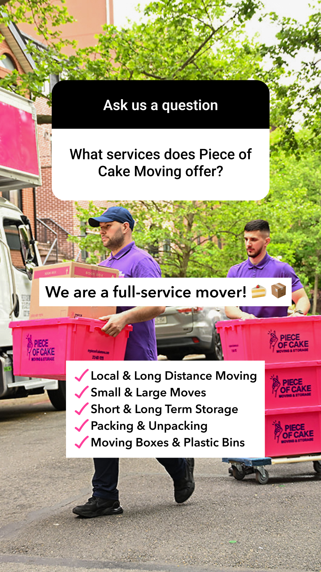 Piece of Cake Moving & Storage Facebook ad