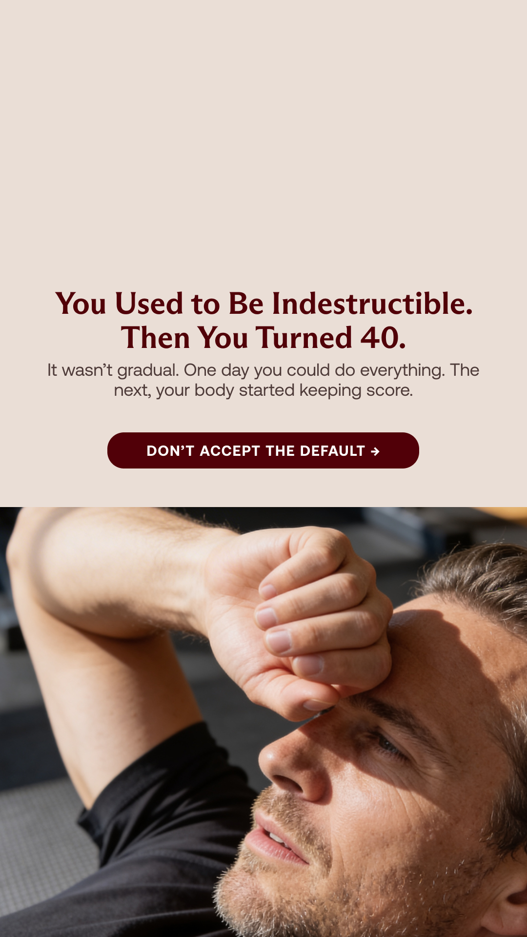 IM8 Facebook ad: Built to Last. Start Now.