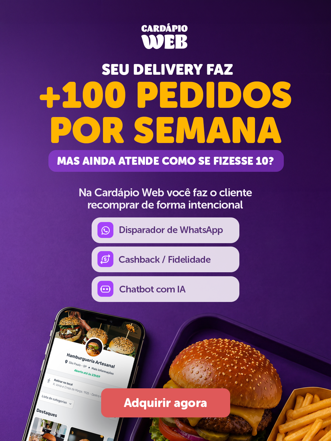 Cardápio Web Facebook ad