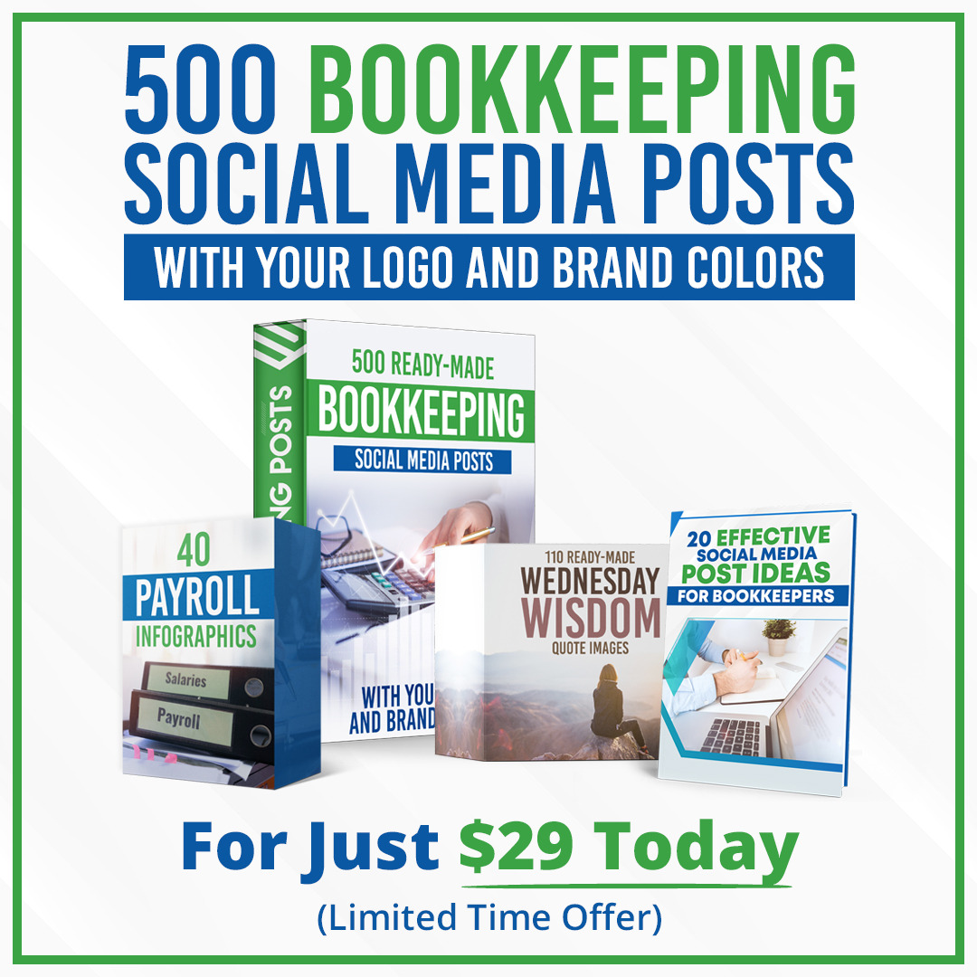 Social Media Quotes Facebook ad: Get 500 Bookkeeping Posts NOW