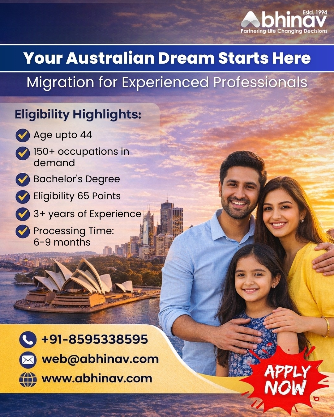 Abhinav Immigration Services Facebook ad