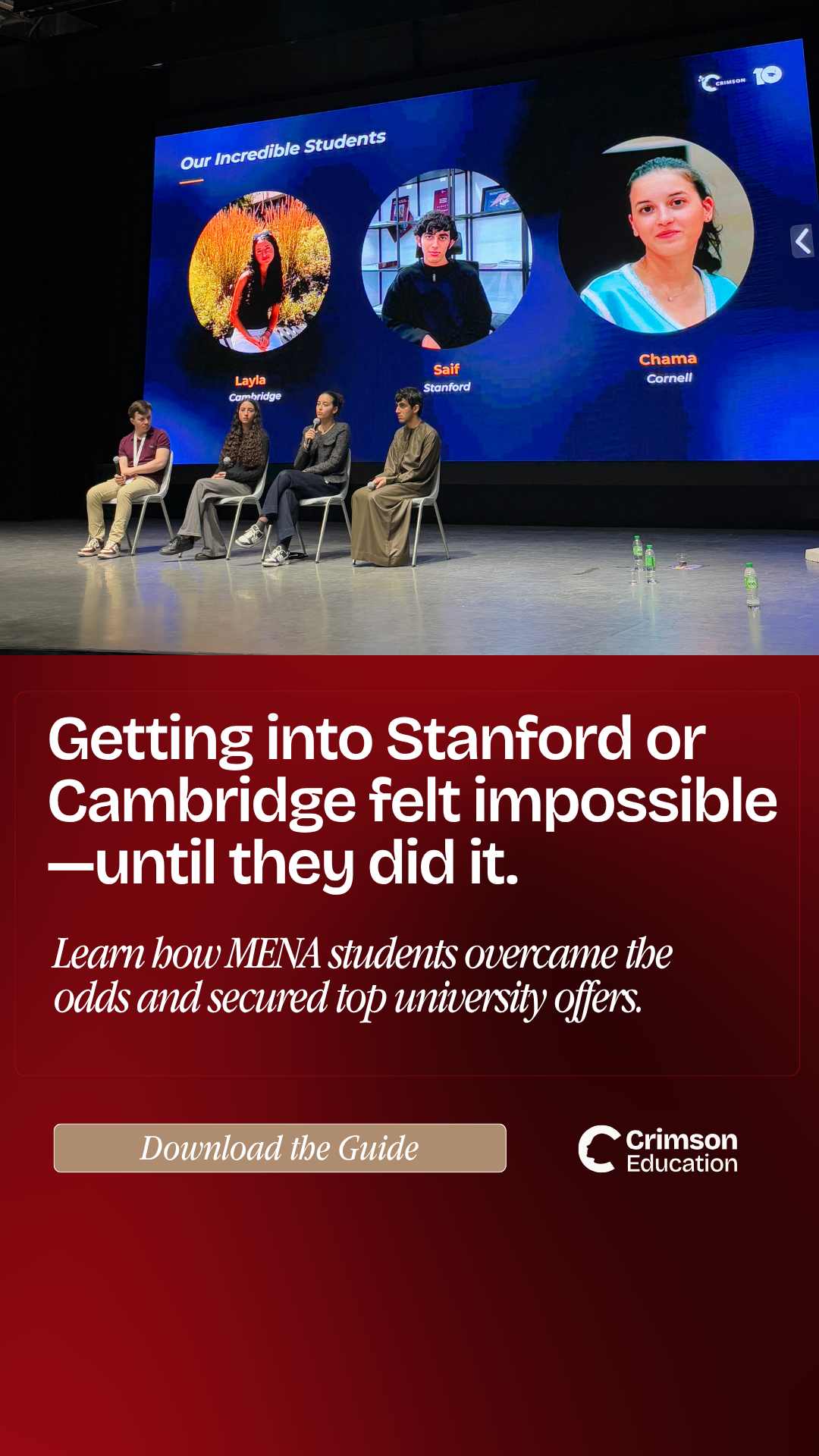 Crimson Education Facebook ad