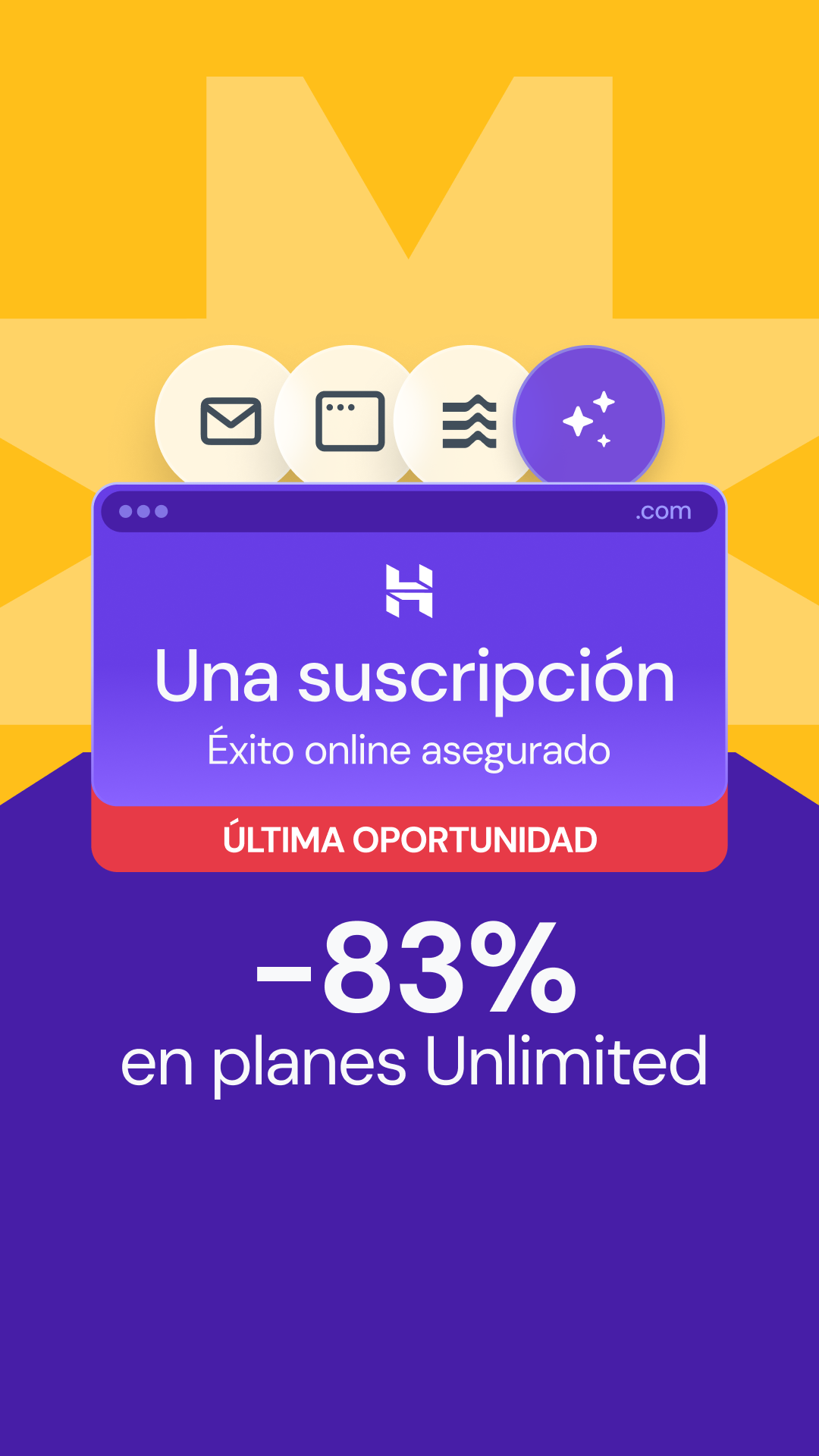 Hostinger Facebook ad: Rebajas de verano en Hostinger