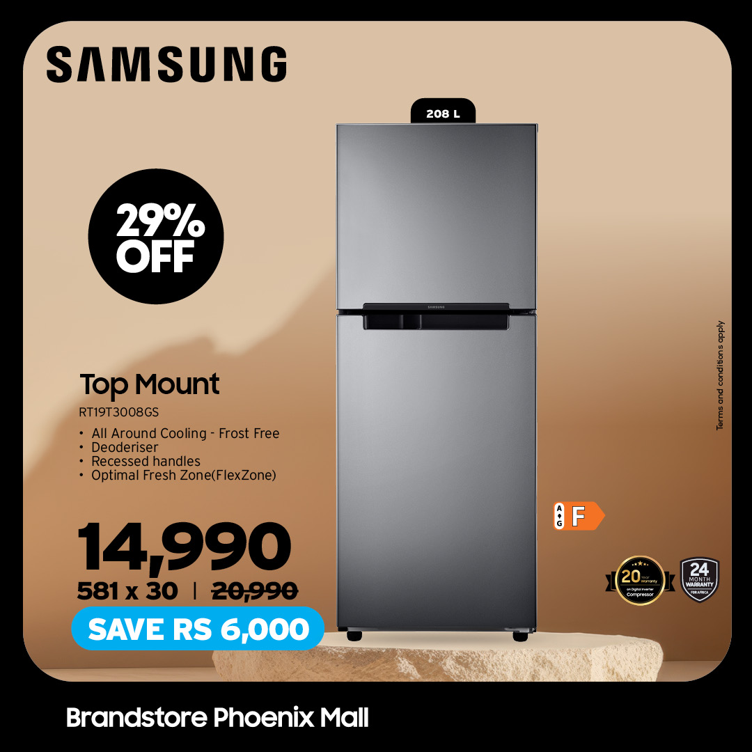 Samsung Brandstore Phoenix Mall Facebook ad: π¦ππ π¦π¨π‘π Refrigerators, smart, spacious & stylish
