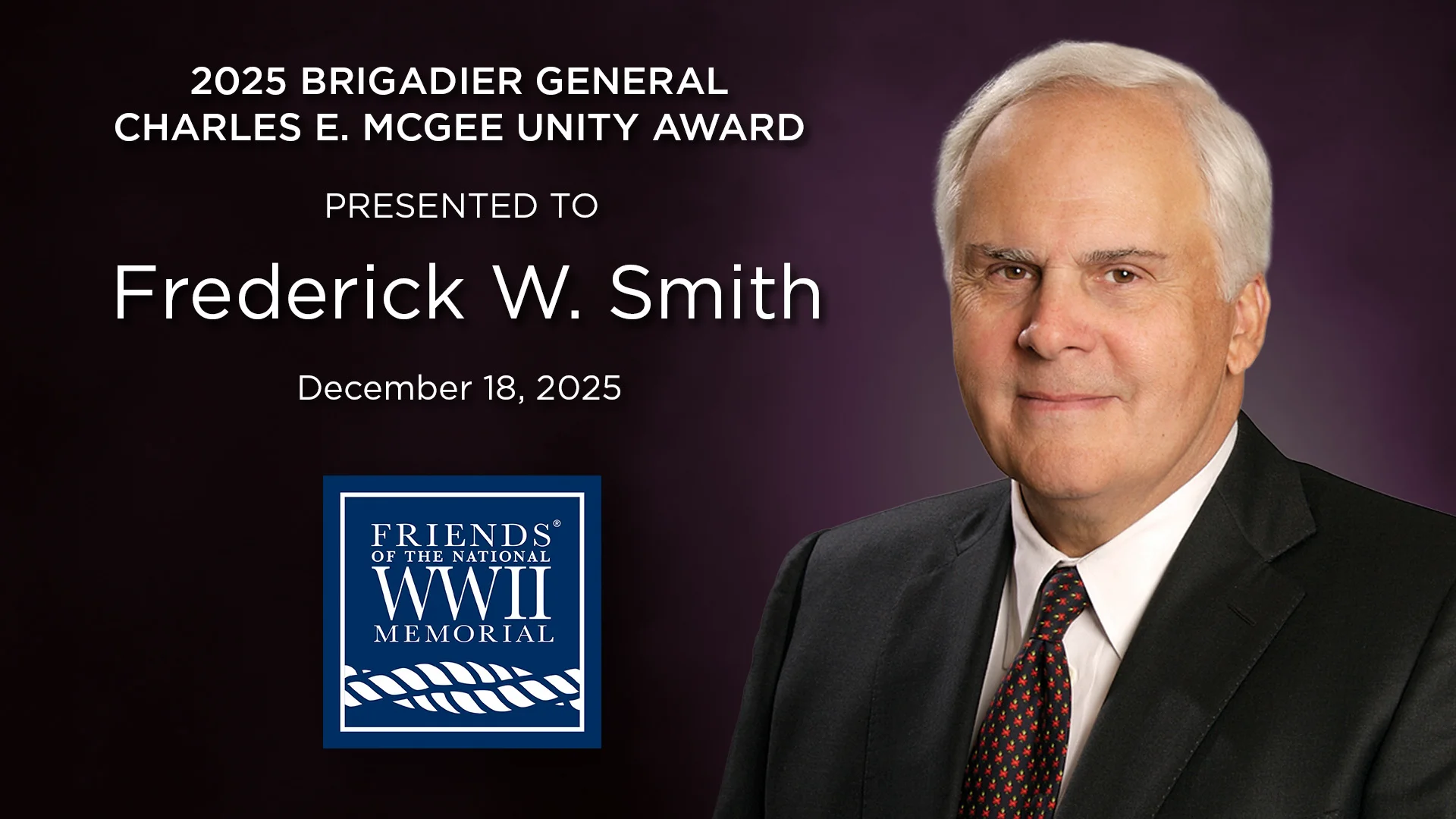 Friends of the National World War II Memorial Facebook ad: 2025 Brigadier General Charles E. McGee UNITY Award