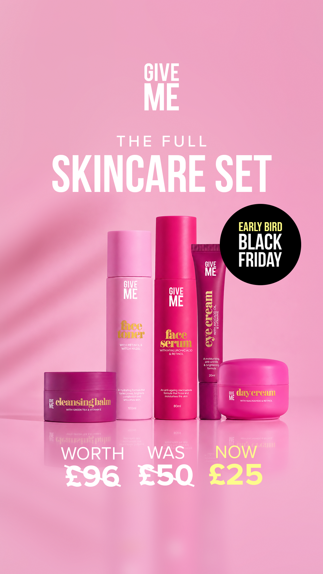 Give Me Cosmetics Facebook ad: Worth £96. Only £25
