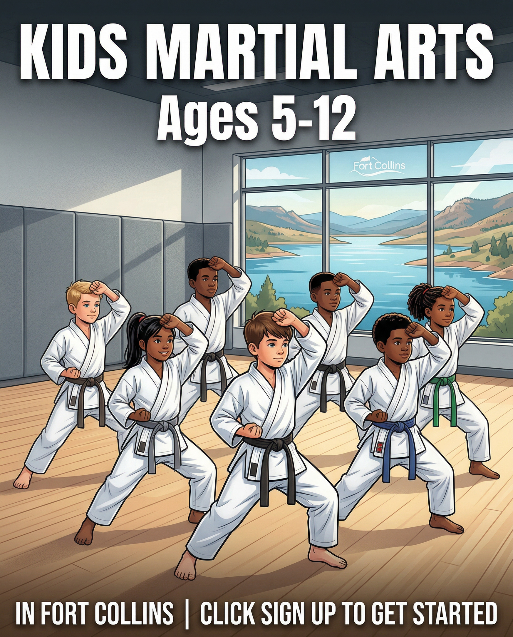 Total Ryu Martial Arts Facebook ad: Free Kids Martial Arts Class in Fort Collins
