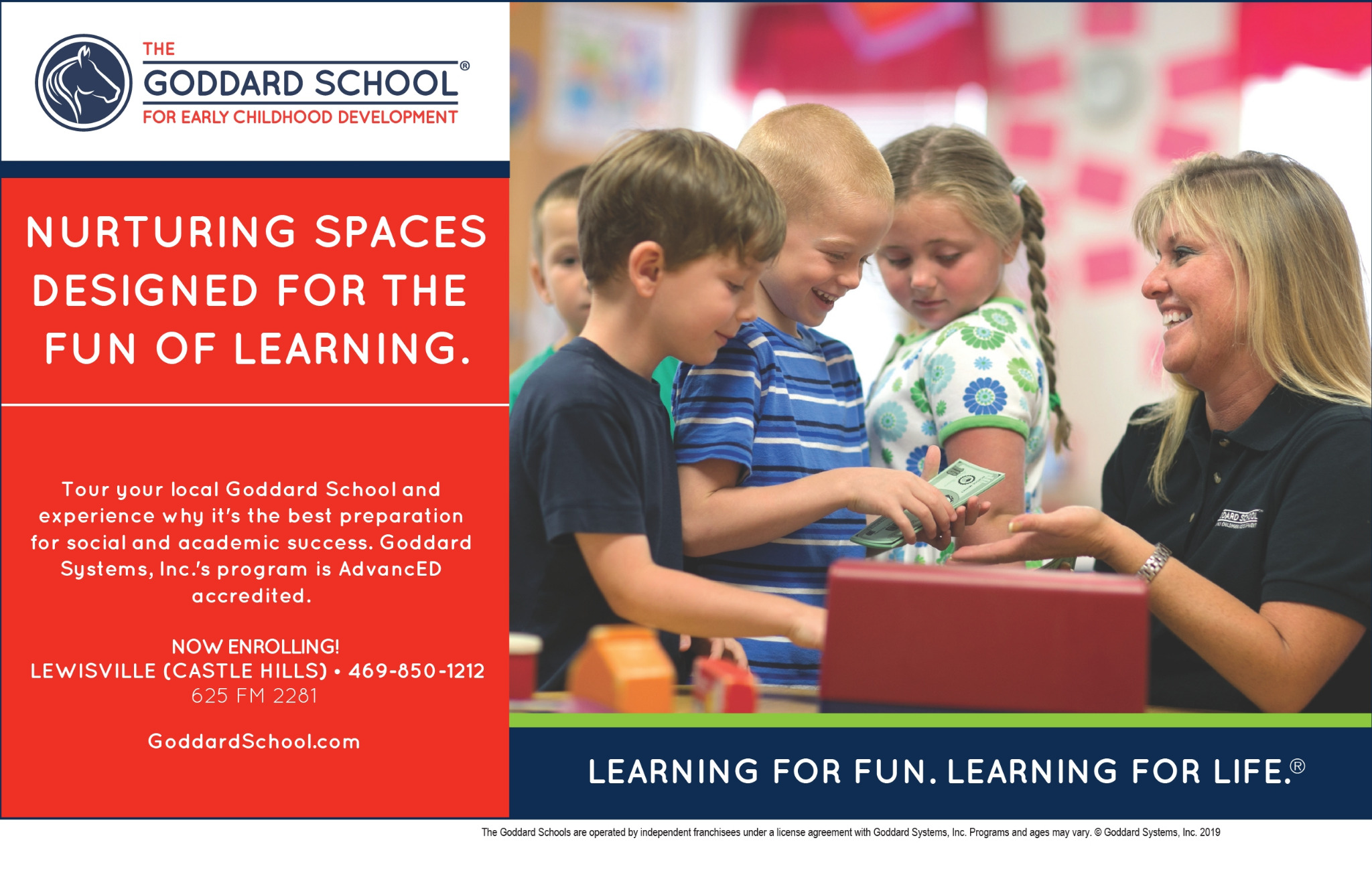 The Goddard School Facebook ad: Our spacious facility and highly acclaimed curriculum of…