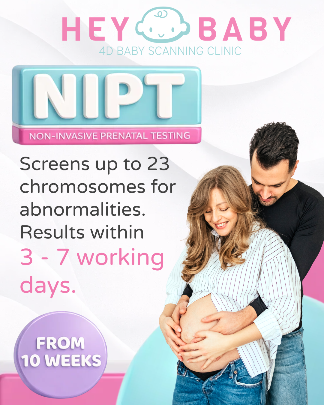 Hey Baby 4D Tunbridge Wells Facebook ad: NIPT Testing for Peace of Mind