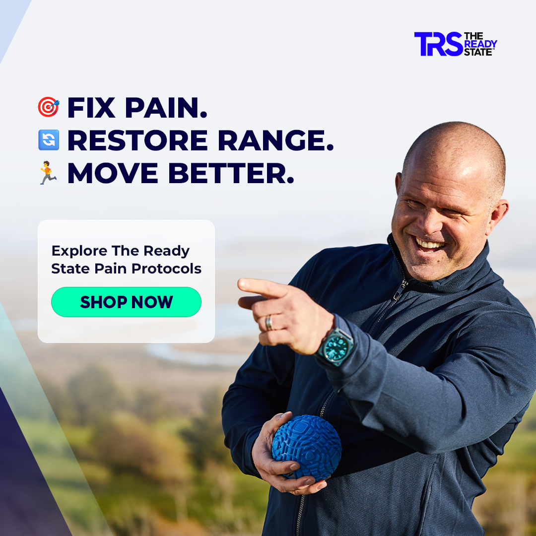 The Ready State Facebook ad: Sick of foam rolling, stretching, or chasing internet…