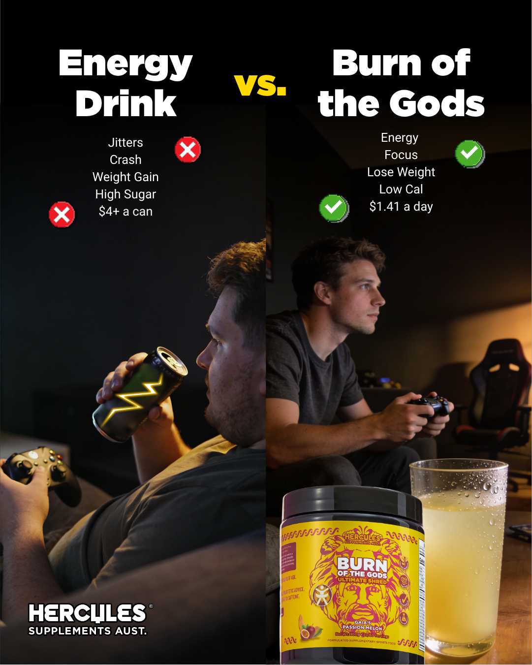 Hercules Supplements Aust Facebook ad