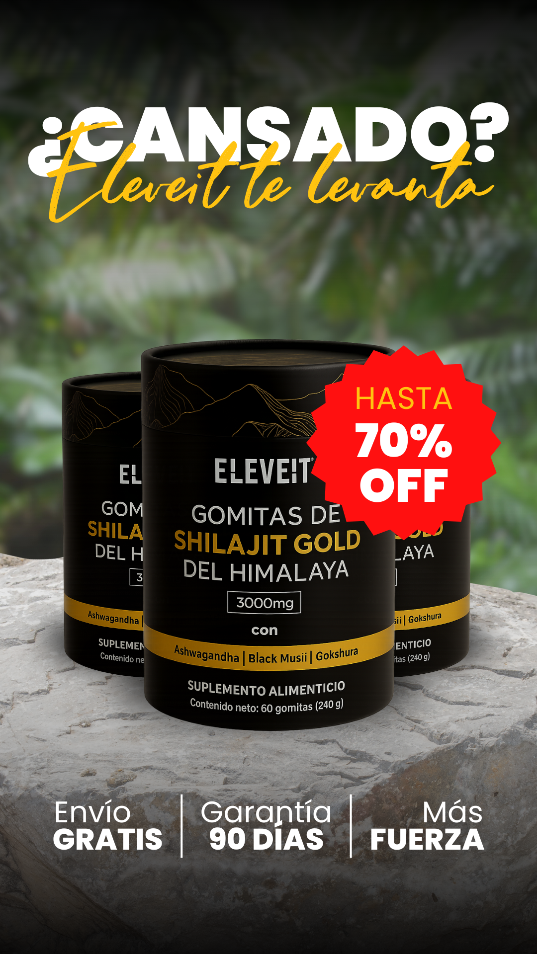 Eleveit Mex Facebook ad: Energía masculina hecha gomita