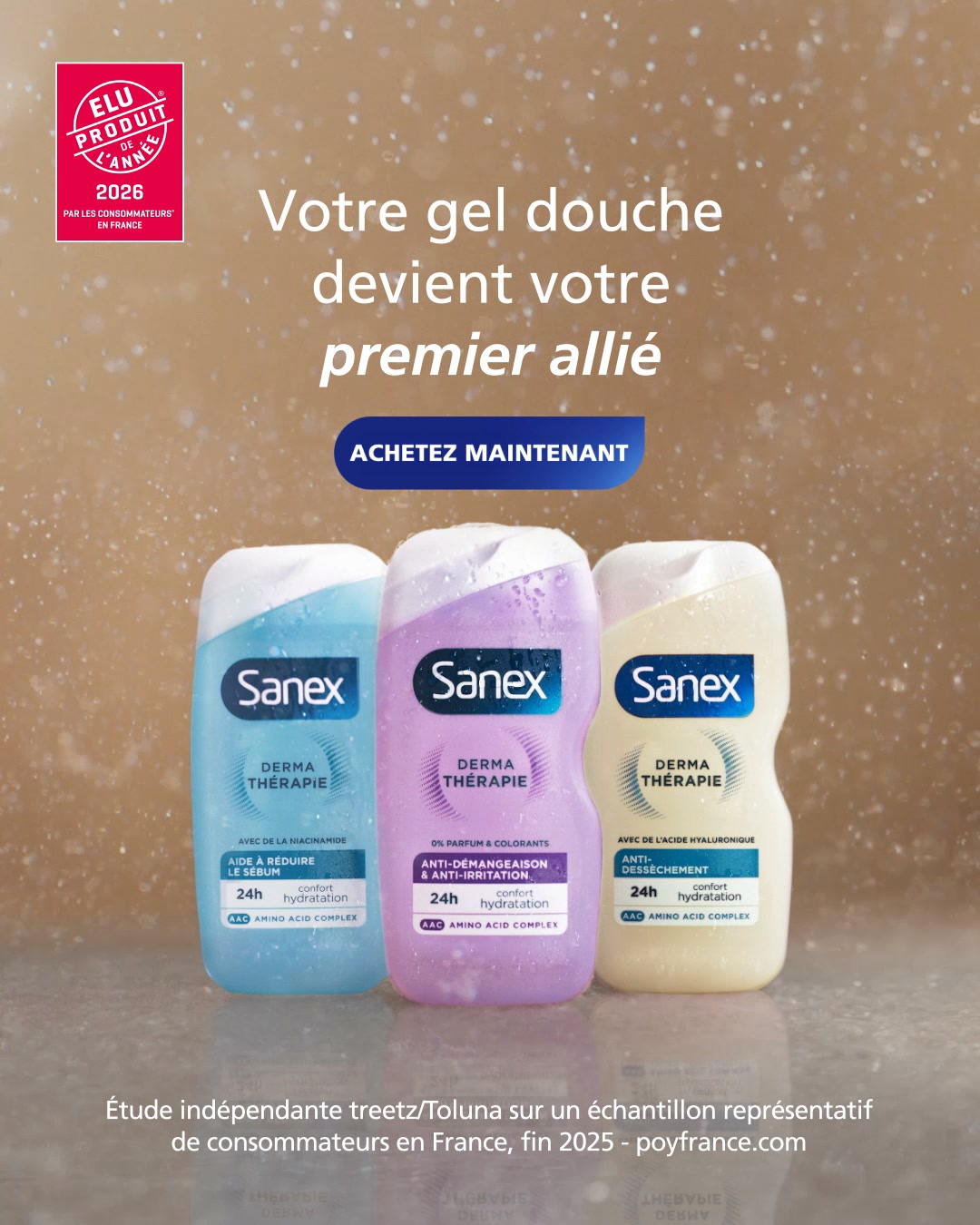 SANEX France Facebook ad: Sanex Derma Thérapie - Votre douche devient votre première…