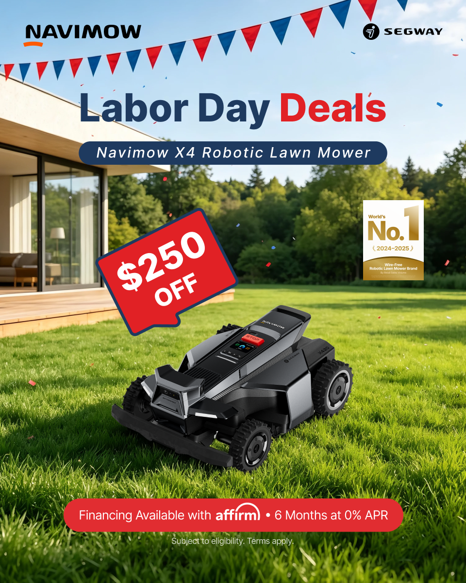 Segway Navimow Facebook ad: $250 OFF X430 Mower | Navimow Labor Day Deals