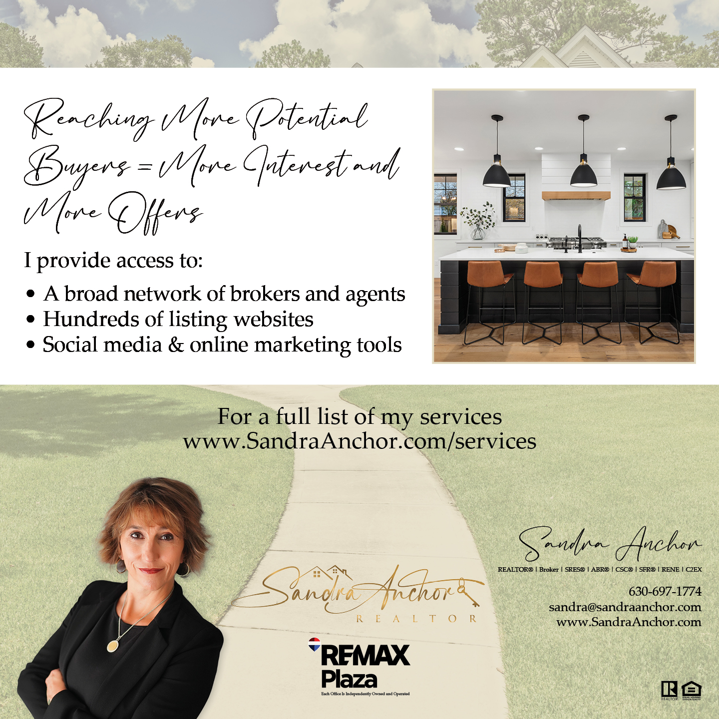 Sandra Anchor Sells Real Estate Facebook ad: Message or Call (630) 697-1774