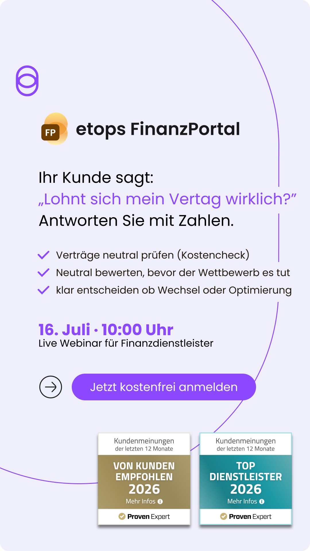 Etops FinanzPortal Facebook ad from Jul 3, 2026