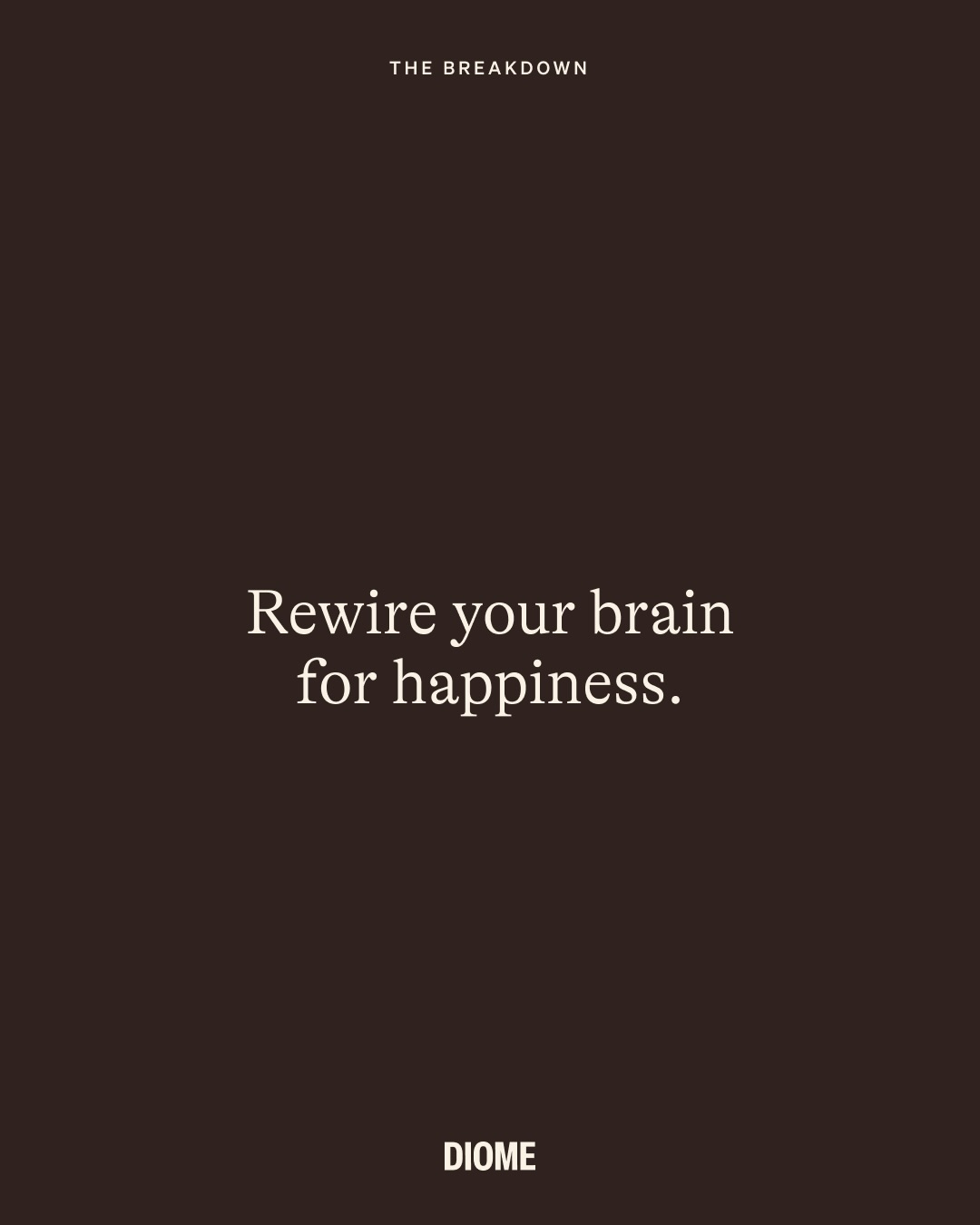 DIOME Facebook ad: Your brain listens to how you live.