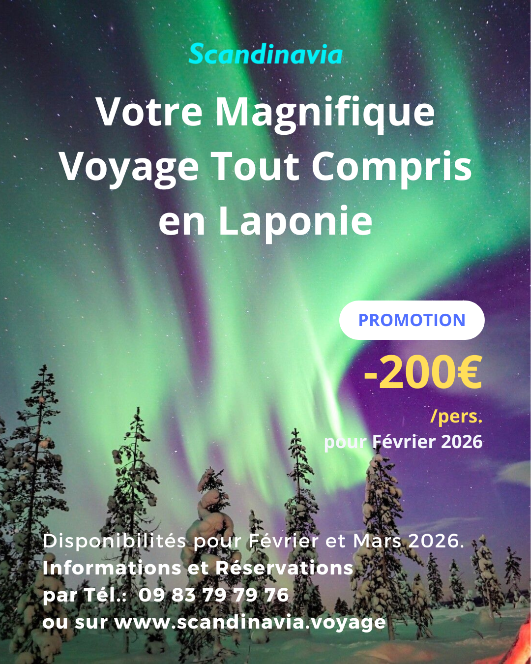 Voyages Laponie Finlande Scandinavia Facebook ad