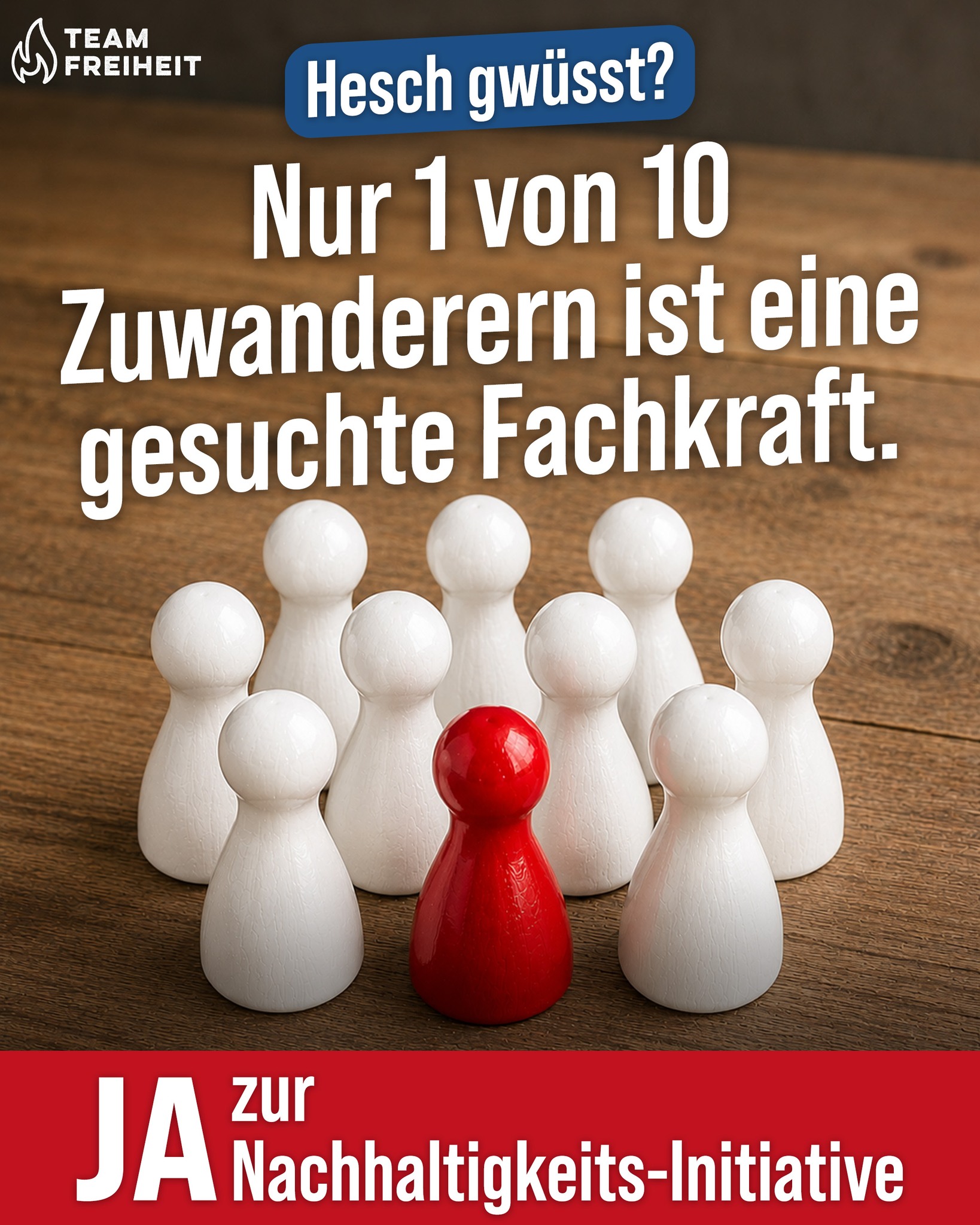 Team Freiheit Facebook ad: Wir brauchen eine Zuwanderungspolitik in der Schweiz, die…