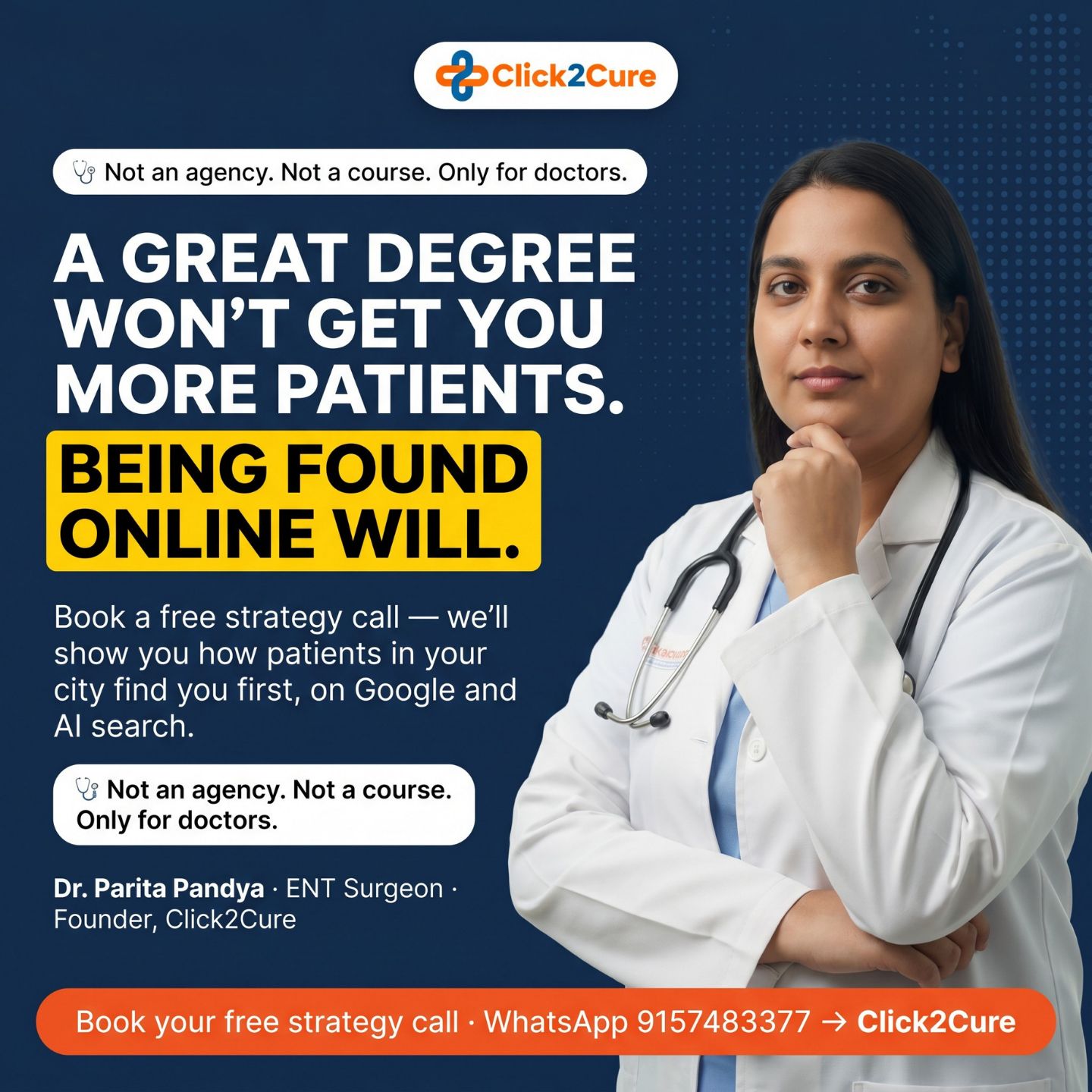 Click2Cure Facebook ad: Doctors' Day Special, ₹40,000/year (Worth ₹2,00,000)
