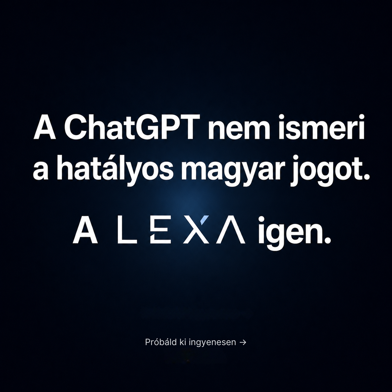 LEXA - AI Legal Research Assistant Facebook ad: Teljesebb jogi kutatás. Kevesebb idő alatt.