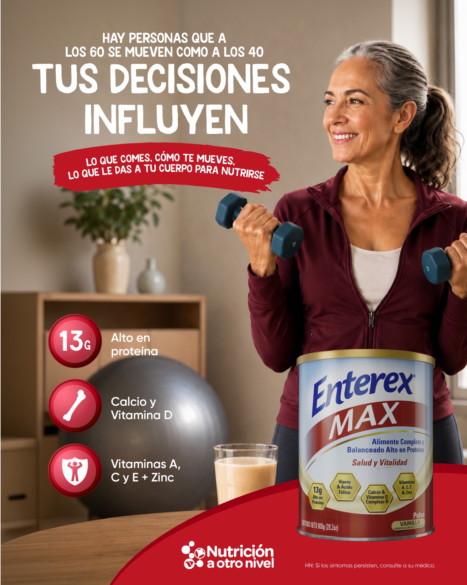 Enterex Centroamérica Facebook ad: Sentirse activo no es casualidad.