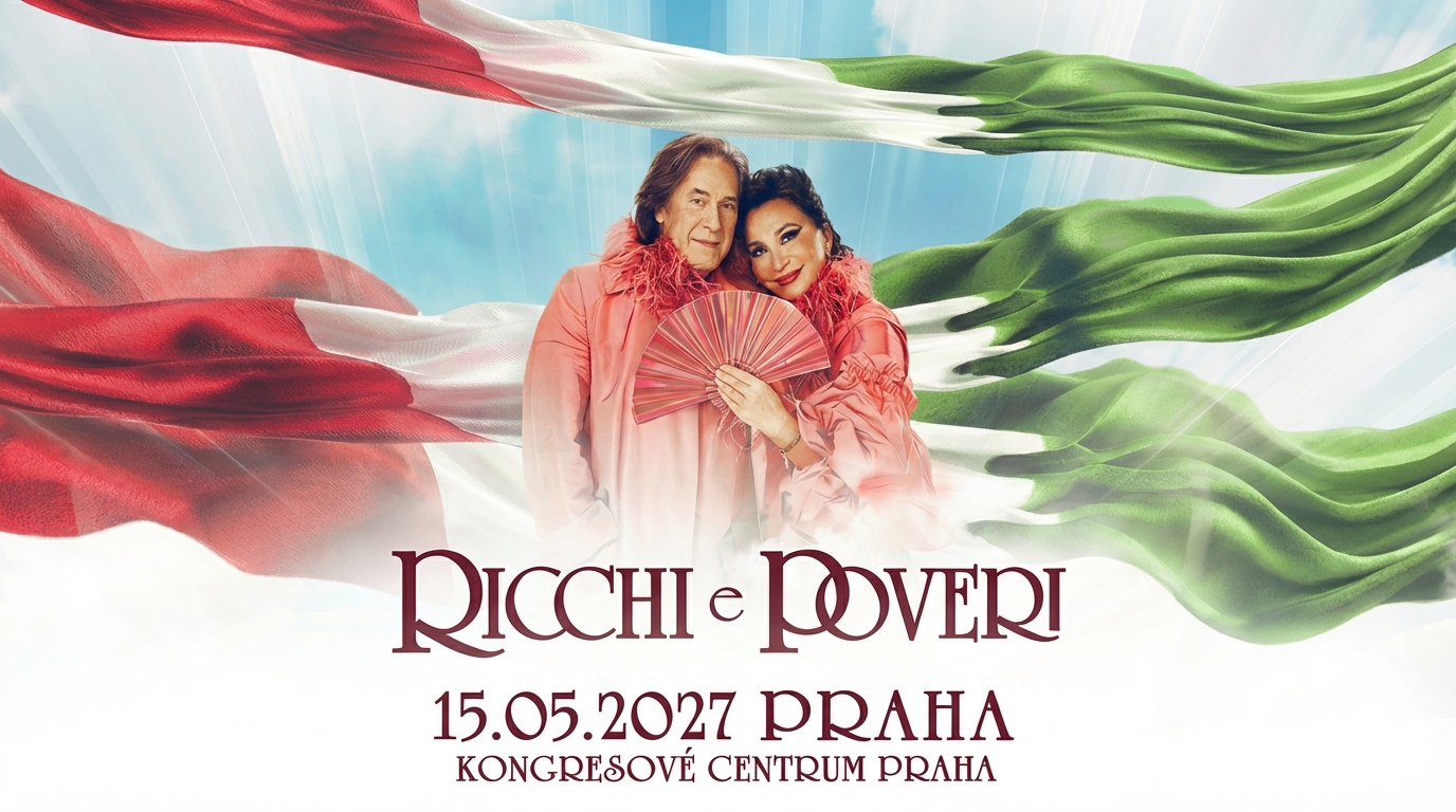 AZ Event Production Facebook ad: RICCHI E POVERI 2027 - legendární italské duo v Praze!
