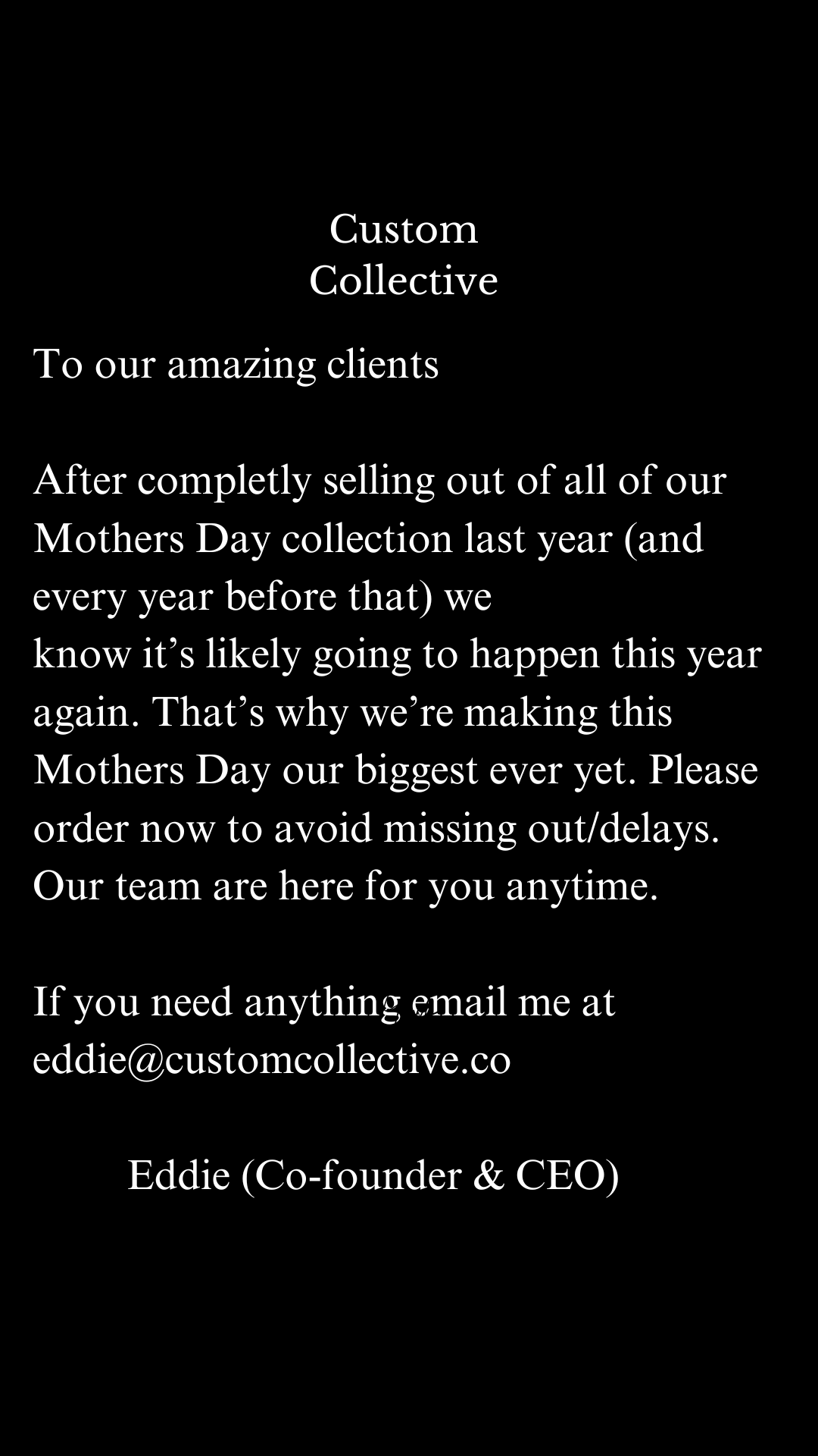 Custom Collective Facebook ad