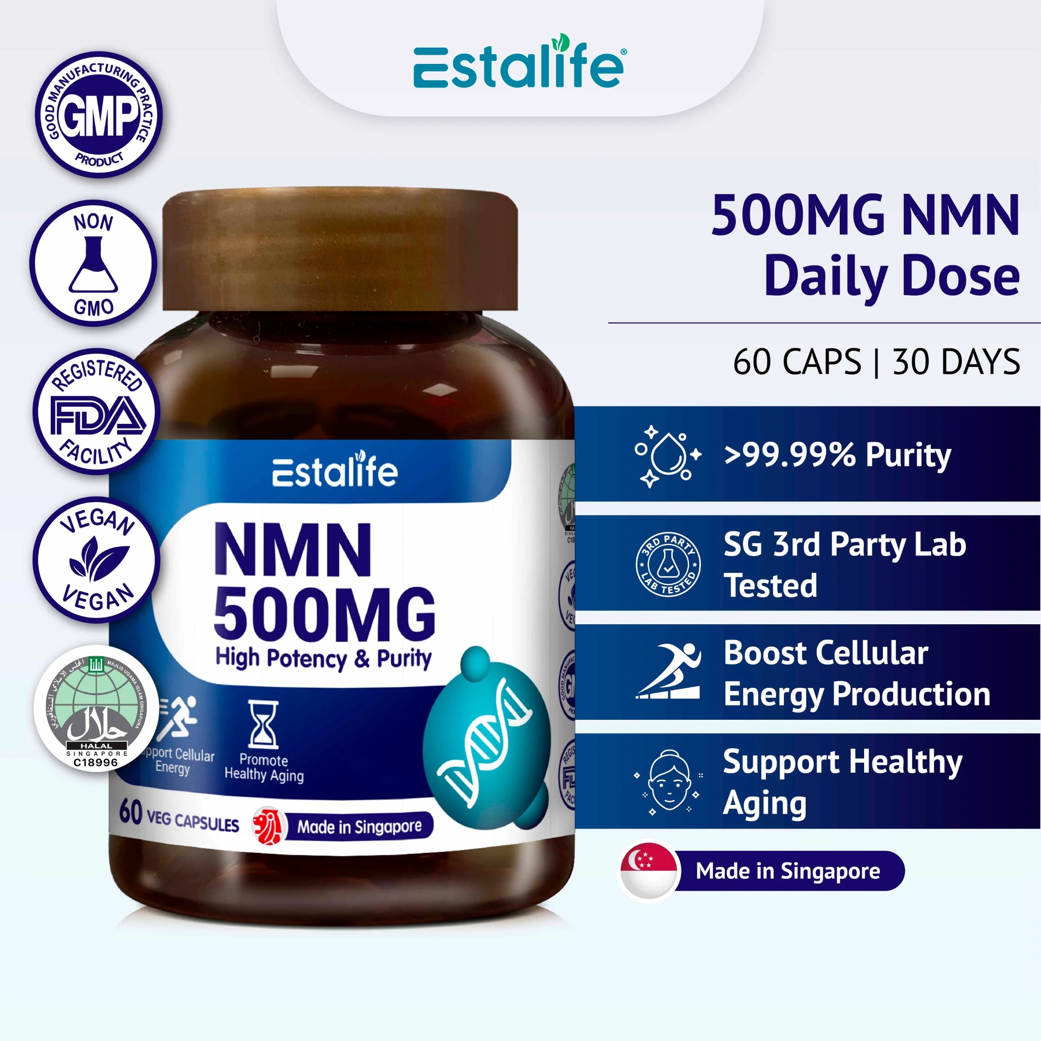 Estalife Singapore Facebook ad: #1 SG Made NMN Supplement | $29.99 Only