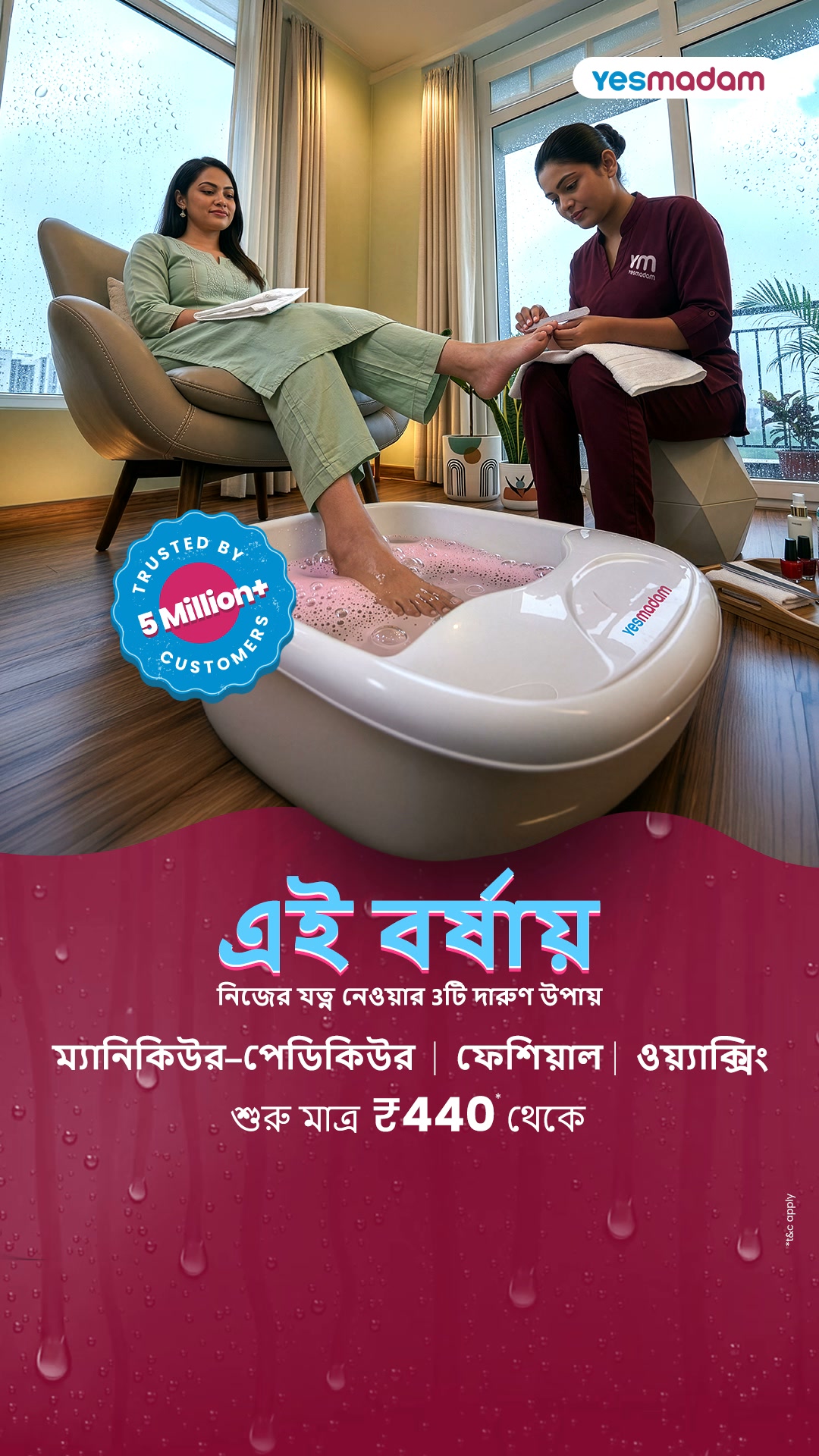 YesMadam Salon Facebook ad from Aug 10, 2026