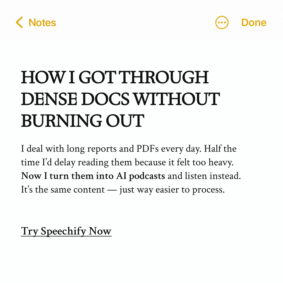 Speechify Facebook ad