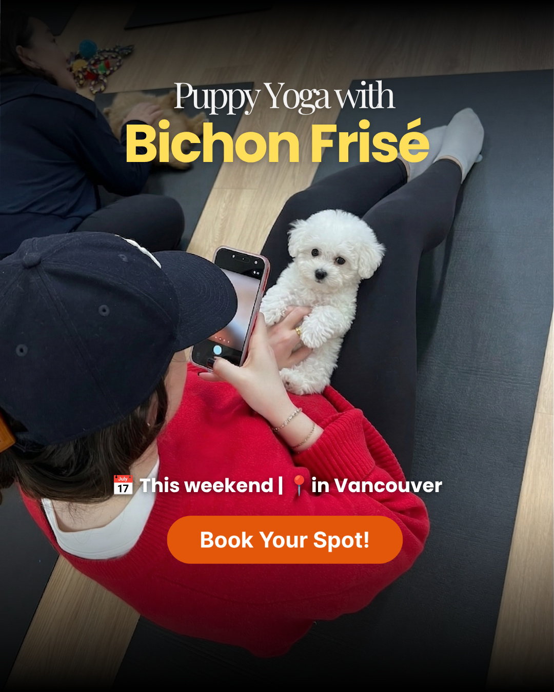 Puppy Yoga Club Facebook ad
