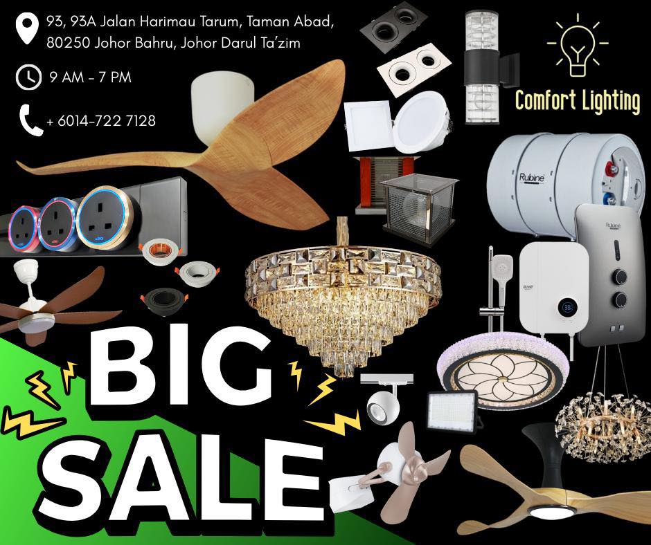 Comfort Lighting & Electrical Facebook ad: Biggest Offer Sales Promotion at Comfort Lighting &…