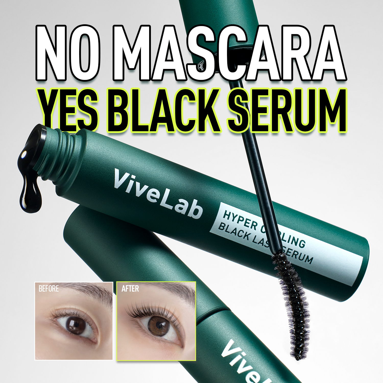 Vivelabglobal Facebook ad: ViveLab Black Tinted Peptide Lash Serum - 2-in-1 Eyelash…