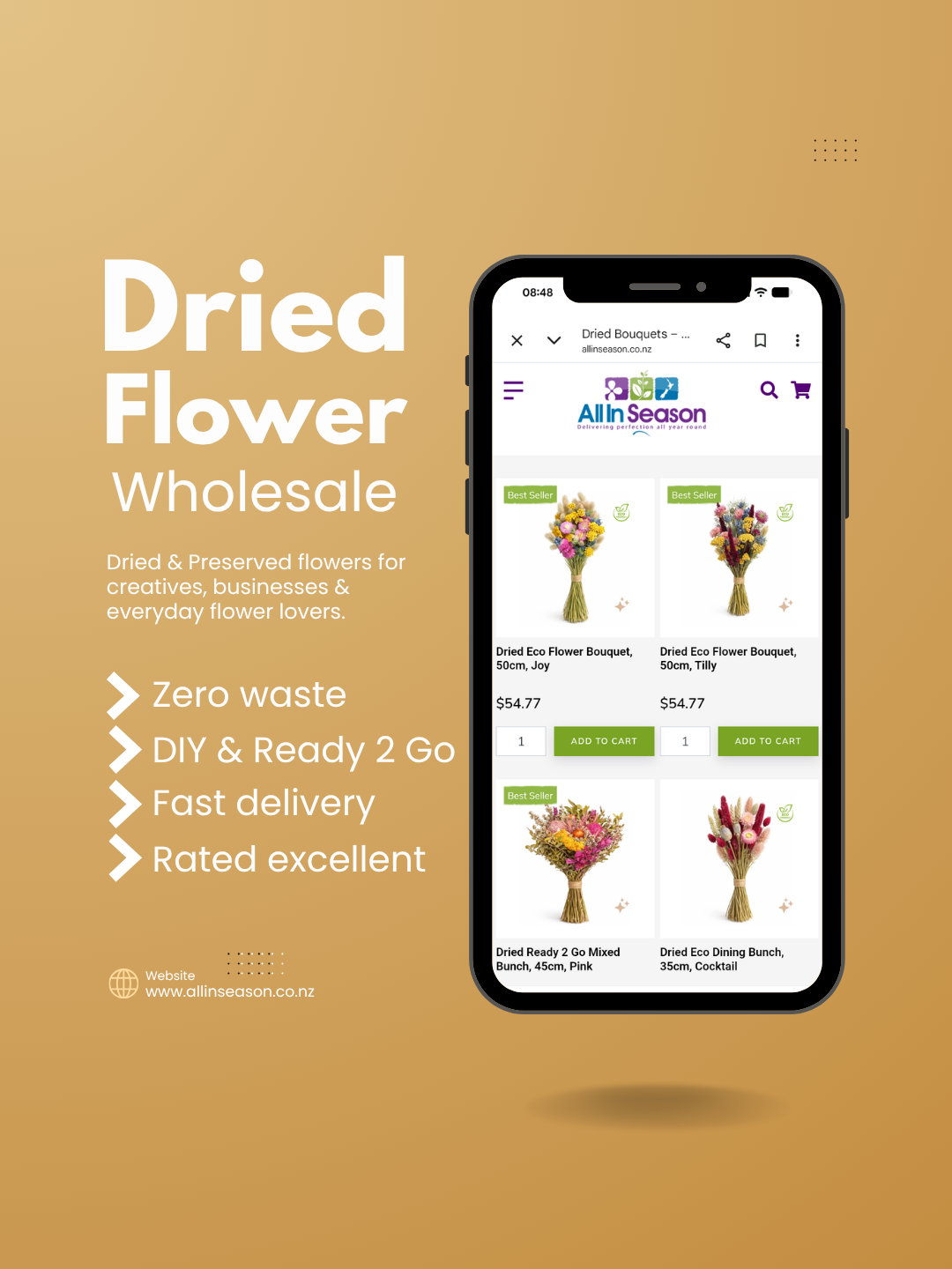 All InSeason New Zealand Facebook ad: Zero Waste Flowers