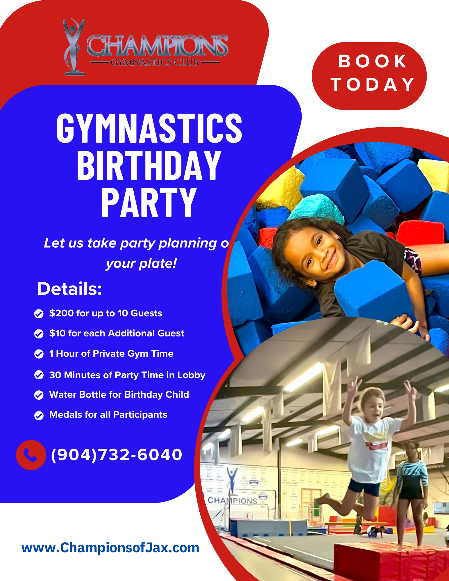 Champions Gym Facebook ad: Champions Gymnastics Club