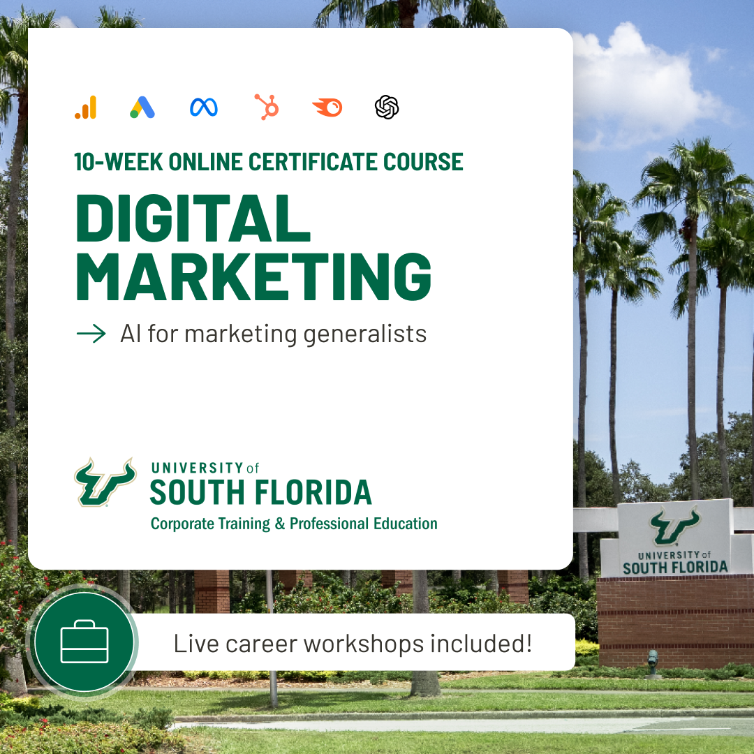 USF Corporate Training and Professional Education Online Certificates Facebook ad