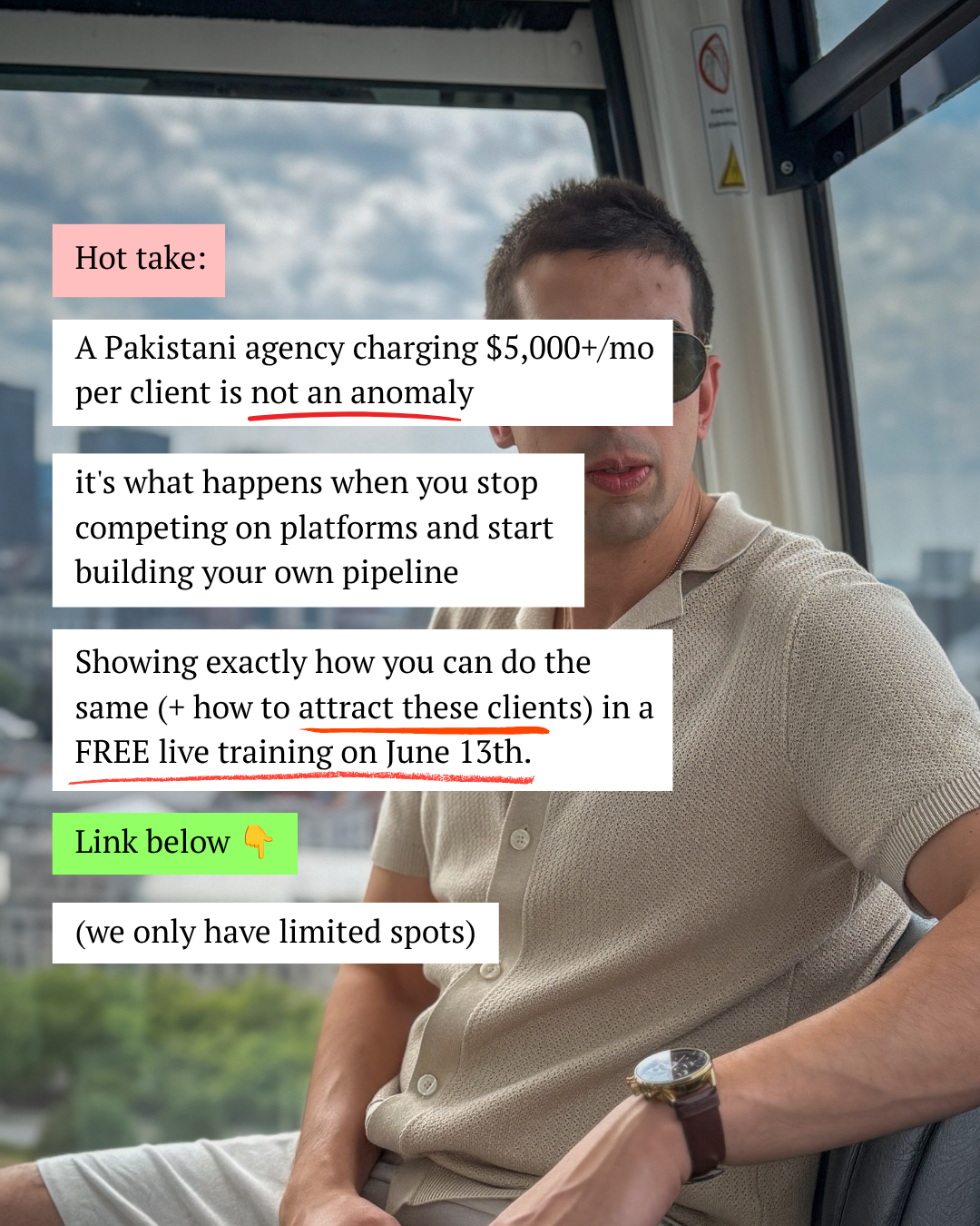 Reality Cheque Facebook ad: Join the Free Live Training on June 13th, Limited Spots.